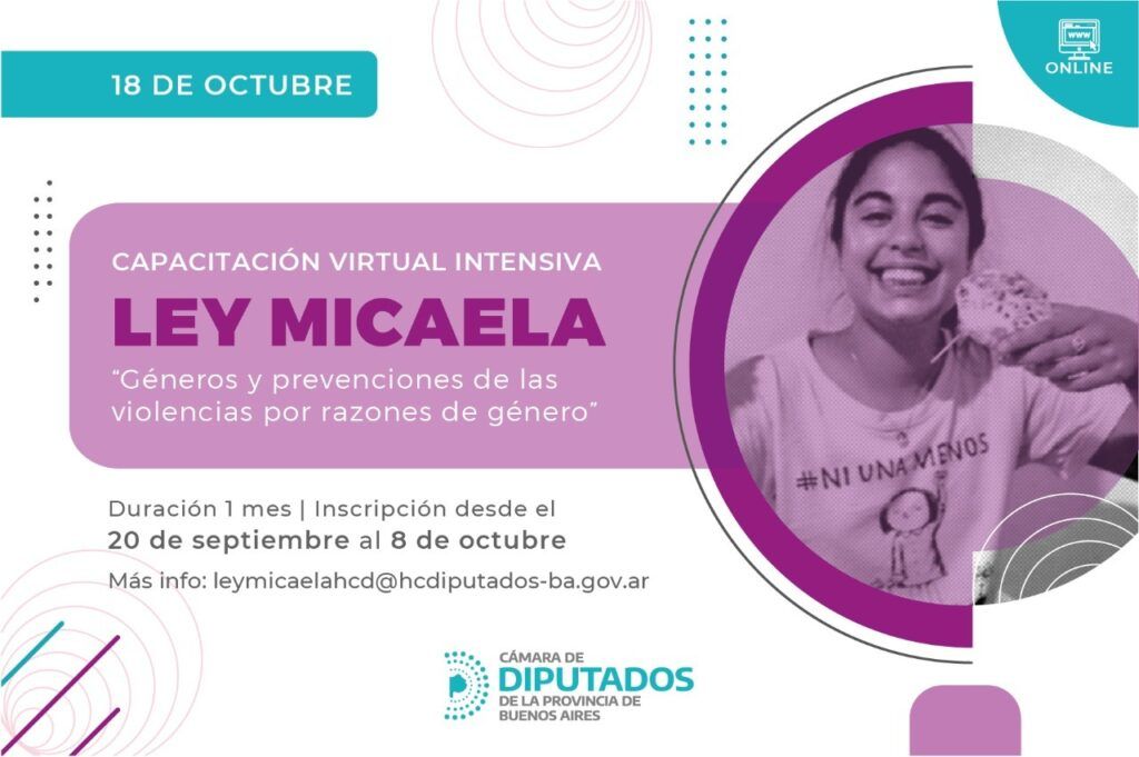 LEY MICAELA: SE ABRE LA INSCRIPCIÓN PARA LA CAPACITACIÓN VIRTUAL DESTINADA AL PERSONAL DE LA HCD