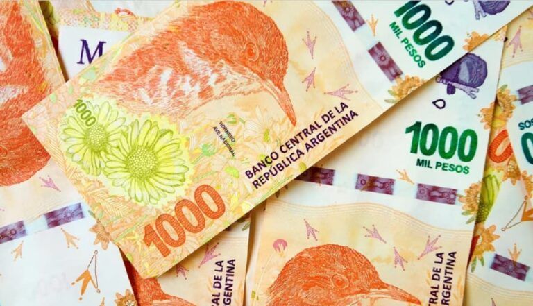billetas de mil pesos argentinos
