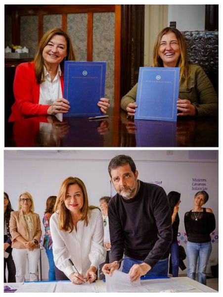 Firma de convenios con los municipios de Merlo y General San Martín